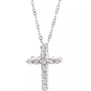 0.033 ct. t.w. Diamond Cross Pendant in Sterling Silver